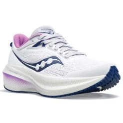 Saucony Women's Triumph 21 Running Shoe - White/Indigo - Regular (B) 8 Saucony Women's Triumph 21 Running Shoe - White/Indigo - Regular (B) -Sport Footwear Shop S10881 31 5