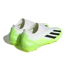 ADIDAS Unisex X Crazyfast .3 Laceless FG Soccer Cleat - Cloud White / Core Black / Lucid Lemon- Regular (D) -Sport Footwear Shop X CRAZYFAST.3 LL FG White HQ4515 05 standard