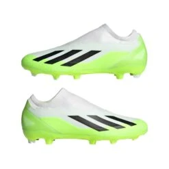 ADIDAS Unisex X Crazyfast .3 Laceless FG Soccer Cleat - Cloud White / Core Black / Lucid Lemon- Regular (D) -Sport Footwear Shop X CRAZYFAST.3 LL FG White HQ4515 09 standard