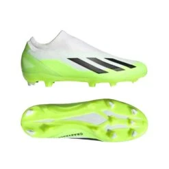 ADIDAS Unisex X Crazyfast .3 Laceless FG Soccer Cleat - Cloud White / Core Black / Lucid Lemon- Regular (D) -Sport Footwear Shop X CRAZYFAST.3 LL FG White HQ4515 22 model