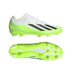 ADIDAS Unisex X Crazyfast .3 FG Cleats- Cloud White / Core Black / Lucid Lemon- Regular (D) -Sport Footwear Shop X Crazyfast.3 Firm Ground Cleats White HQ4534 22 model